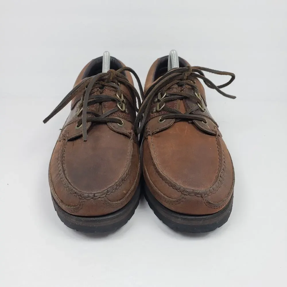 RJ Colt Schooner Mens Size 10.5 Brown Leather Lace Up Oxford Boat Shoes